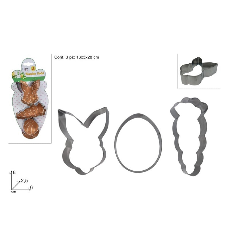 ΚΑΛΟΥΠΙΑ ΜΕΤΑΛΛΙΚΑ ΠΑΣΧΑΛΙΝΑ ΖΥΜΗΣ ΣΕΤ 3ΤΕΜ