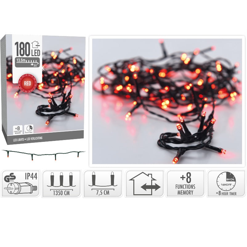 ΦΩΤΑΚΙΑ 180LED ΠΡΟΓΡ.ΠΡΑΣ.ΚΑΛ.ΚΟΚΚ.ΛΑΜΠ. 13.5m