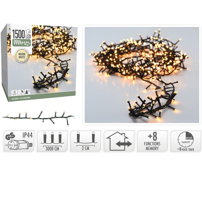 ΦΩΤΑΚΙΑ 1500LED CLUSTER ΠΡΟΓΡ.ΠΡΑΣ.ΚΑΛ.ΘΕΡΜ.ΛΑΜΠ. 30m