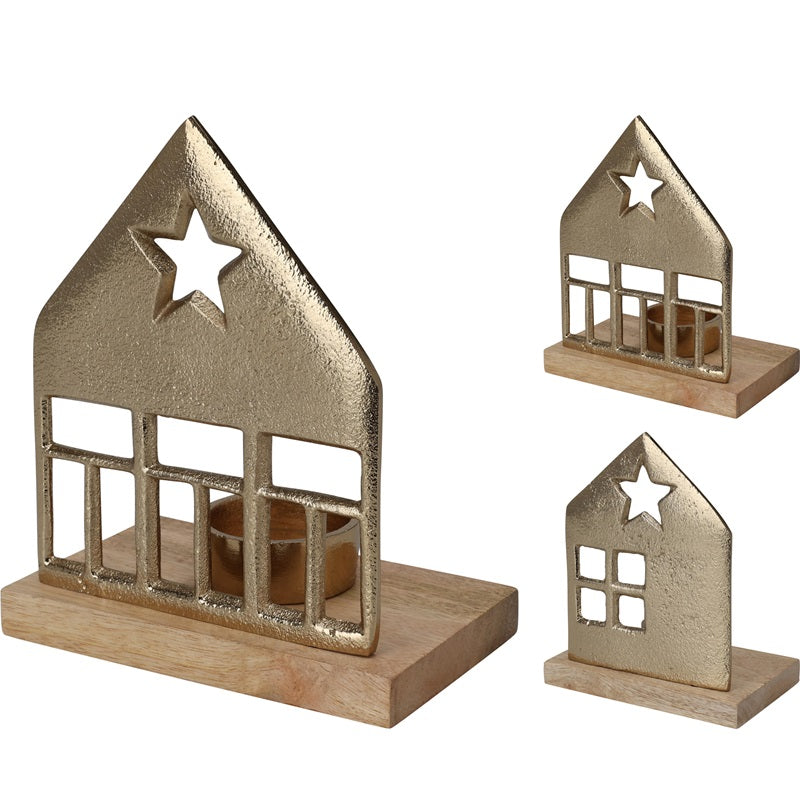 ΚΗΡΟΠΗΓΙΟ ΣΠΙΤΑΚΙ XMAS 13x8cm ΧΡΥΣΟ ΜΕ ΞΥΛΙΝΗ ΒΑΣΗ ΓΙΑ ΡΕΣΩ