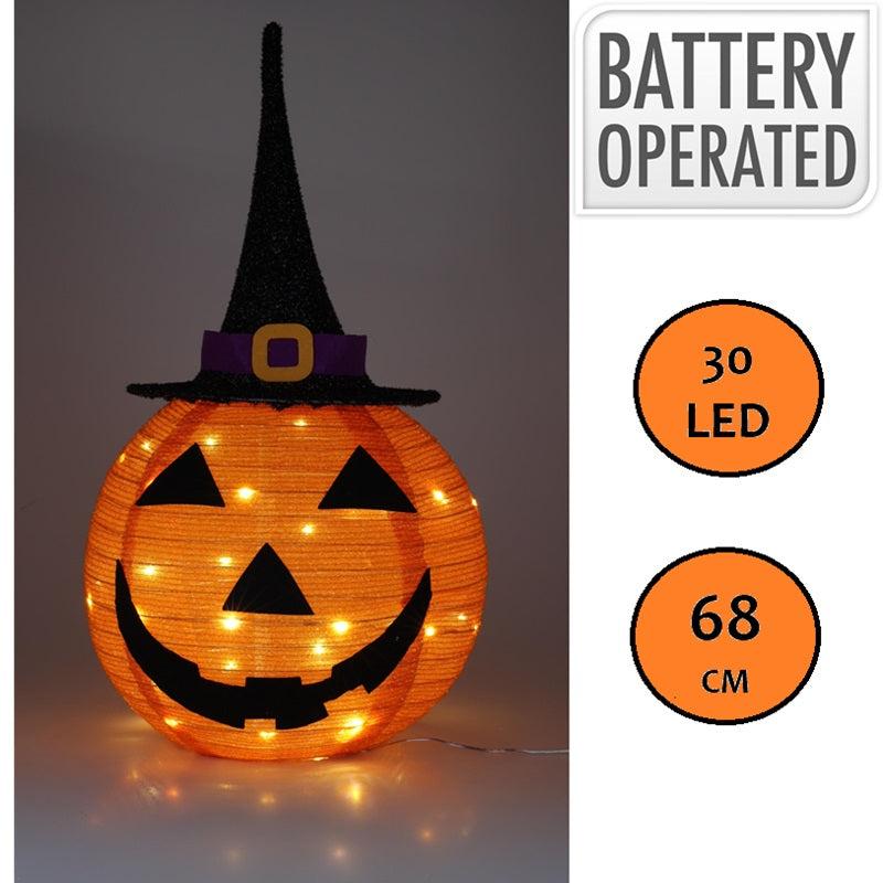 ΚΟΛΟΚΥΘΑ HALLOWEEN ΜΕ 30LED 68cm