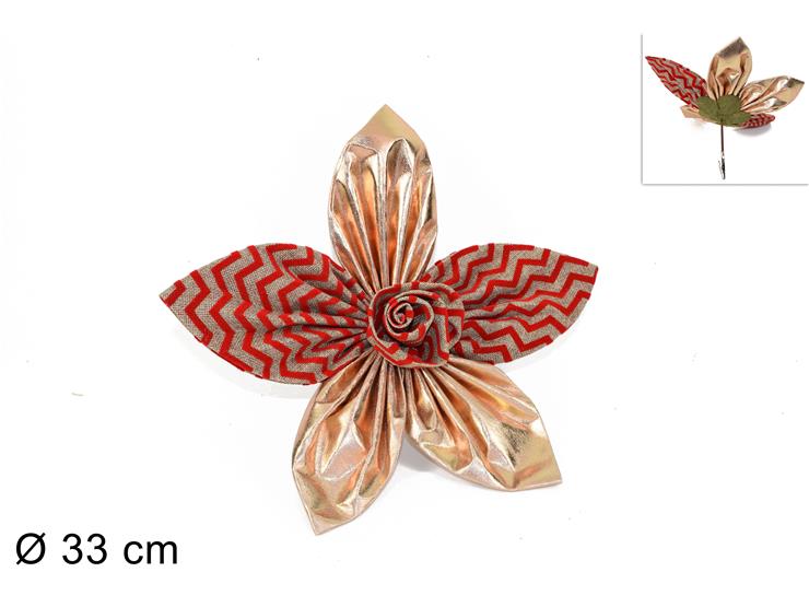 ΛΟΥΛΟΥΔΙ ΧΡΥΣΟ ΜΕΤΑΛΛΙΖΕ ΜΕ ΛΙΝΑΤΣΑ 33cm ΚΑΙ ΚΛΙΠ