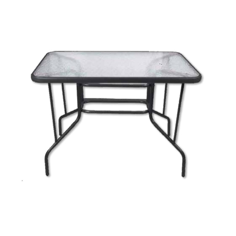 ΤΡΑΠΕΖΙ 100x65εκ ΜΑΥΡΟ ΜΕΤΑΛΛΙΚΟ ΜΕ ΓΥΑΛΙ