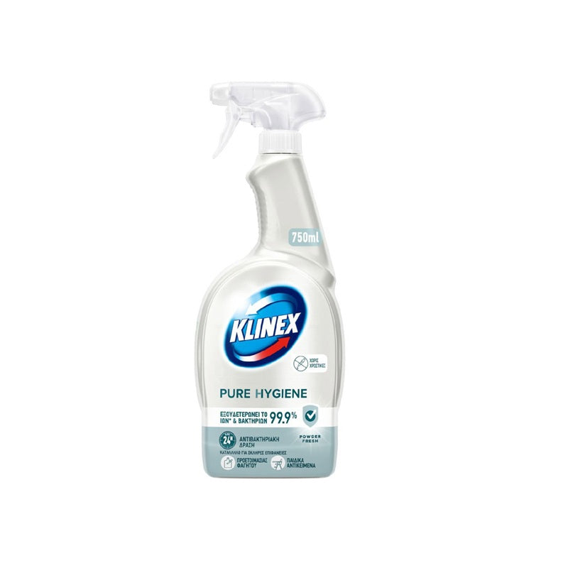 KLINEX SPRAY 750ml PURE HYGIENE ΓΙΑ ΣΚΛΗΡΕΣ ΕΠΙΦΑΝΕΙΕΣ ΧΩΡΙΣ ΧΡΩΣΤΙΚΕΣ