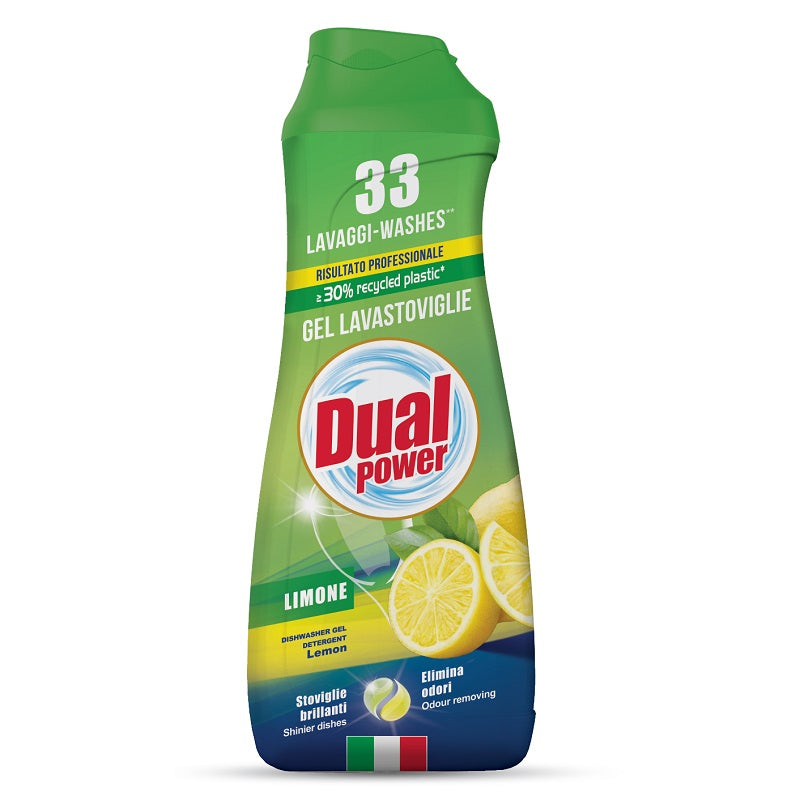 DUAL POWER GEL ΠΛΥΝΤΗΡΙΟΥ ΠΙΑΤΩΝ 660ml LEMON 33 ΠΛΥΣΕΙΣ