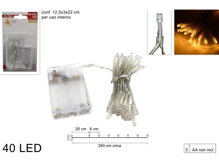 ΦΩΤΑΚΙΑ 40LED ΜΠΑΤΑΡΙΑΣ ΔΙΑΦ.ΚΑΛ.ΘΕΡΜΟ.ΛΑΜΠ. 2.6m