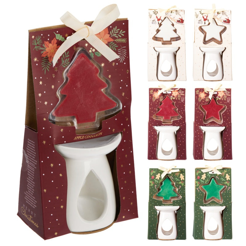 ΑΡΩΜΑΤΙΣΤΗΣ ΚΕΡΑΜΙΚΟΣ 9cm ΜΕ WAX MELT XMAS