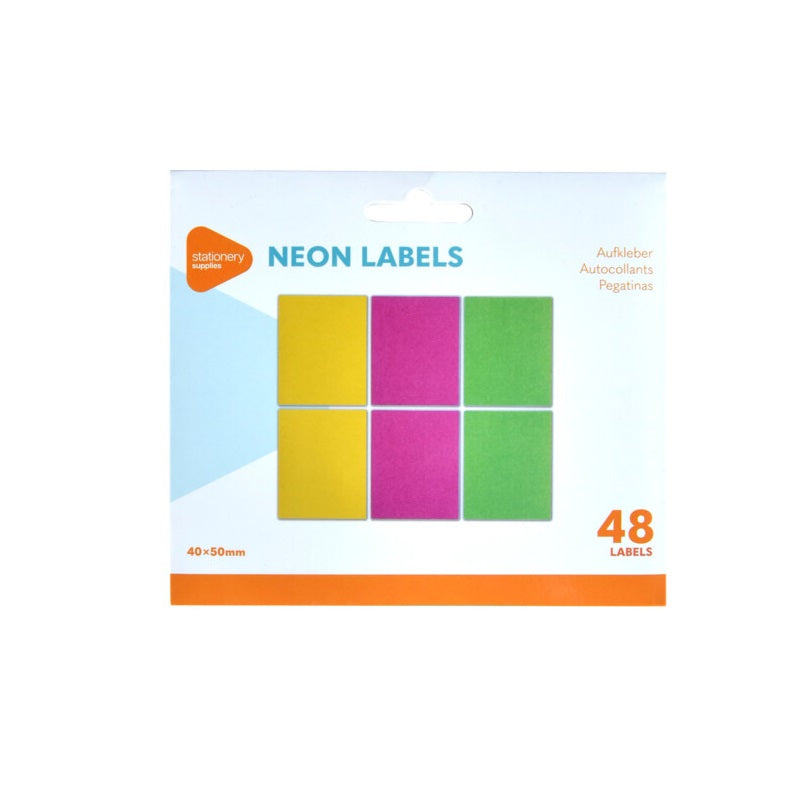ΕΤΙΚΕΤΕΣ FLUO 48ΤΕΜ ΑΥΤΟΚΟΛΛΗΤΕΣ 4x5εκ
