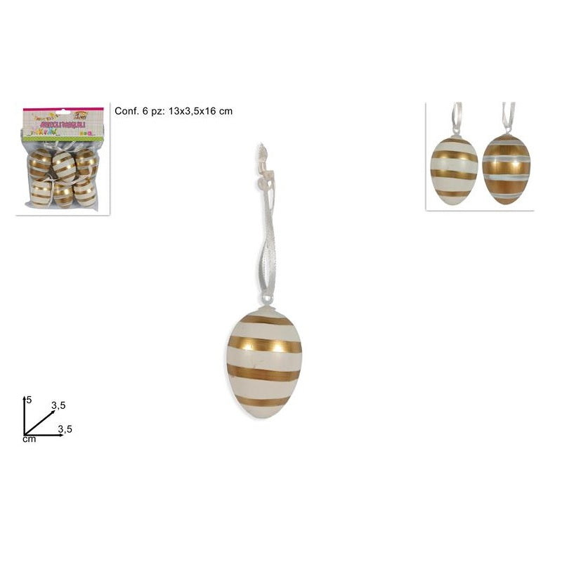 ΑΥΓΑ ΠΑΣΧΑΛΙΝΑ 6ΤΕΜ 5εκ ΡΙΓΕ ΧΡΥΣΟ ΛΕΥΚΟ