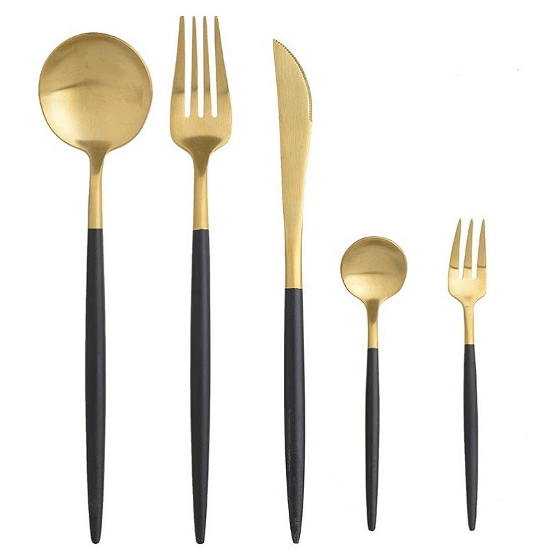 ΣΕΤ ΜΑΧΑΙΡΟΠΗΡΟΥΝΑ 5ΤΕΜ ΧΡΥΣΟ-ΜΑΥΡΟ ΣΕ ΚΟΥΤΙ ΔΩΡΟΥ