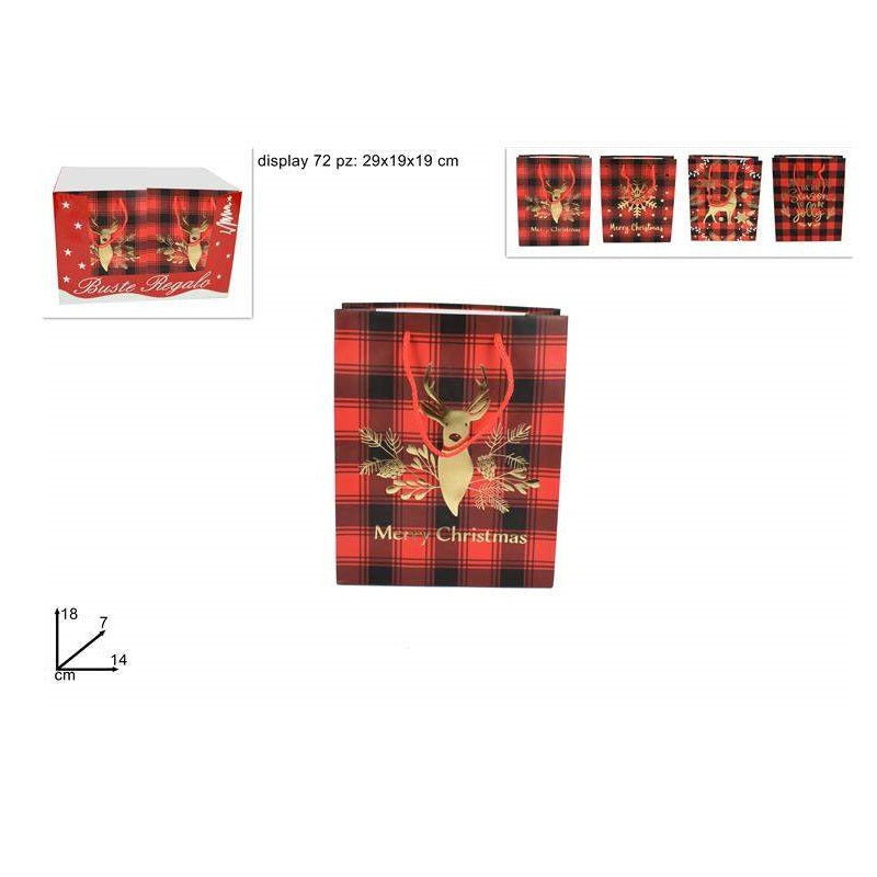 ΤΣΑΝΤΑ ΔΩΡΟΥ XMAS ΚΑΡΩ 18x14x8cm