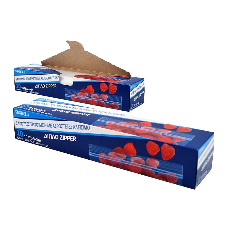 ΣΑΚΟΥΛΑ ΤΡΟΦΙΜΩΝ ΔΙΠΛΟ ZIPPER 10TEM 26.8x27.9cm 3.79lt