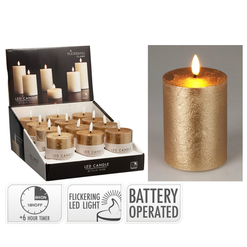 ΚΕΡΙ ΜΠΑΤΑΡΙΑΣ LED 7.5x10cm ΧΡΥΣΟ