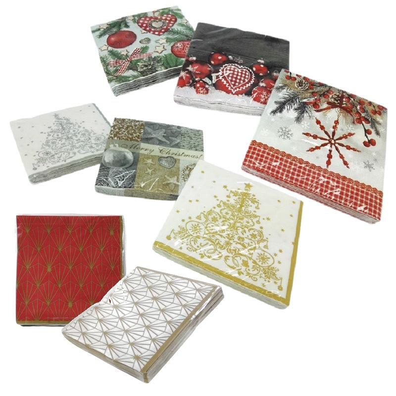 ΧΑΡΤΟΠΕΤΣΕΤΕΣ XMAS ΠΟΛΥΤΕΛΕΙΑΣ 3Φ 33x33εκ 15ΤΕΜ VESTI CASA