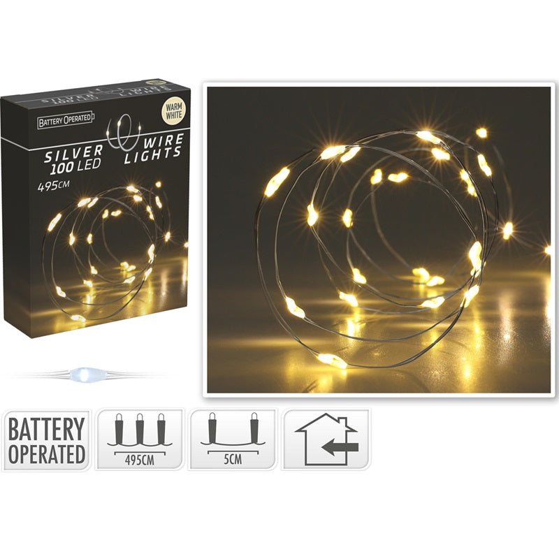 ΦΩΤΑΚΙΑ 100LED COPPER ΜΠΑΤΑΡΙΑΣ ΑΣΗΜ.ΚΑΛ.ΘΕΡΜΟ.ΛΑΜΠ. 4.95m