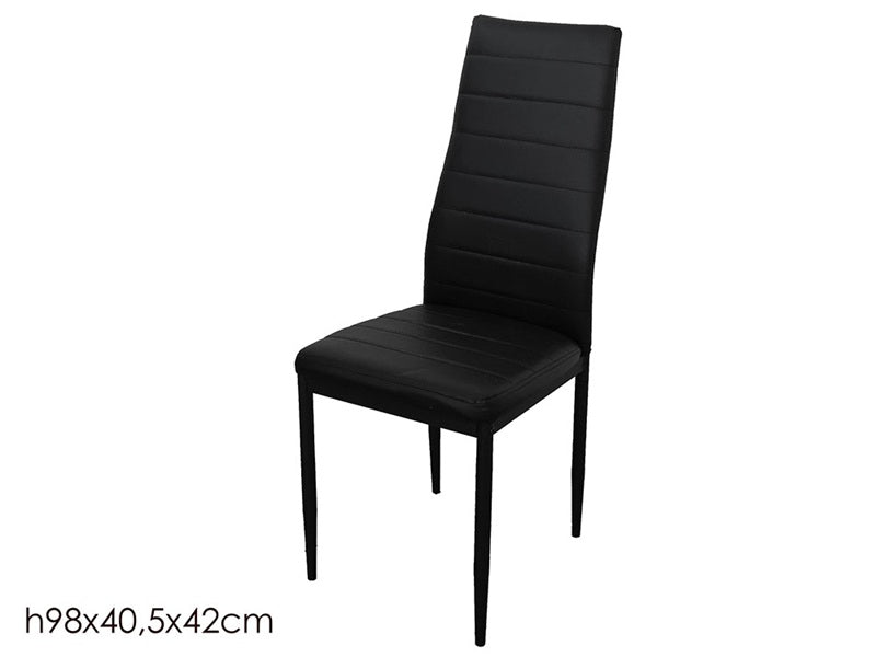 ΚΑΡΕΚΛΑ ΤΡΑΠΕΖΑΡΙΑΣ 40.5x42x98cm ΔΕΡΜΑΤΊΝΗ ΜΑΥΡΗ