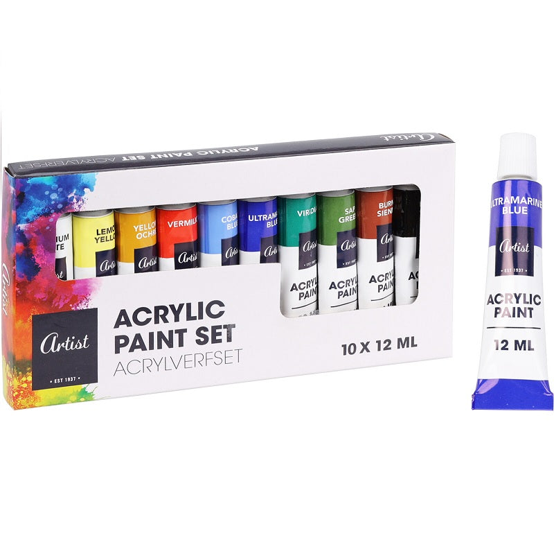 ΤΕΜΠΕΡΑ ΑΚΡΥΛΙΚΗ 12ml 10 ΑΠΟΧΡΩΣΕΙΣ ARTIST