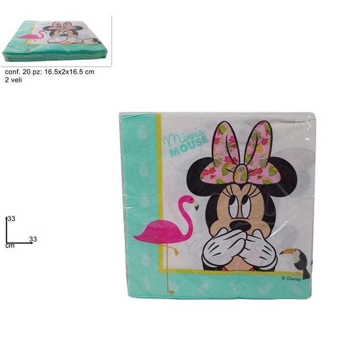 ΧΑΡΤΟΠΕΤΣΕΤΕΣ ΠΑΡΤΥ MINNIE TROPICAL 20TEM 33x33cm 2Φ