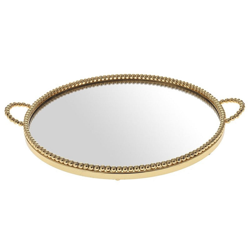 ΔΙΣΚΟΣ ΧΡΥΣΟΣ ΜΕΤΑΛΛΙΚΟΣ ΜΕ ΚΑΘΡΕΠΤΗ 35x30x4cm