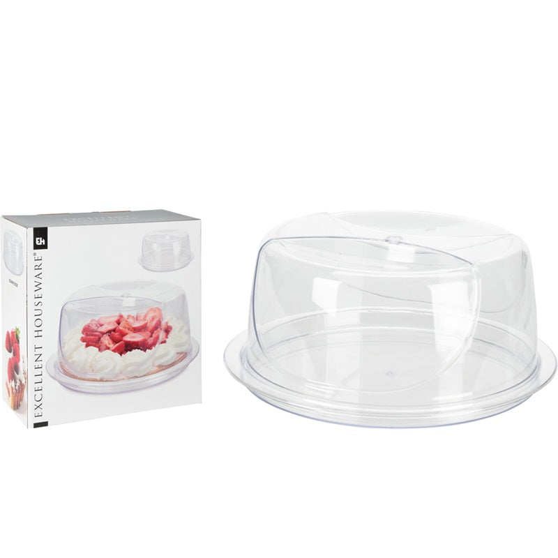 ΤΟΥΡΤΙΕΡΑ ΠΛΑΣΤΙΚΗ 34cm ΔΙΑΦΑΝΗ EXCELLENT HOUSEWARE