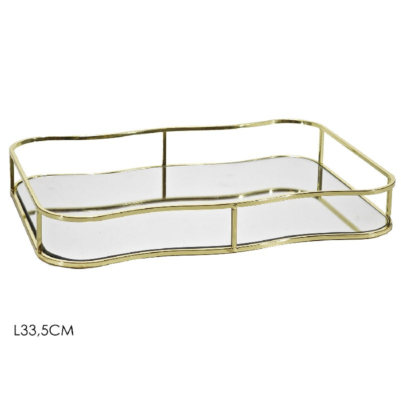 ΔΙΣΚΟΣ ΧΡΥΣΟΣ ΜΕΤΑΛΛΙΚΟΣ ΚΑΘΡΕΠΤΗΣ 33.5x23.5cm