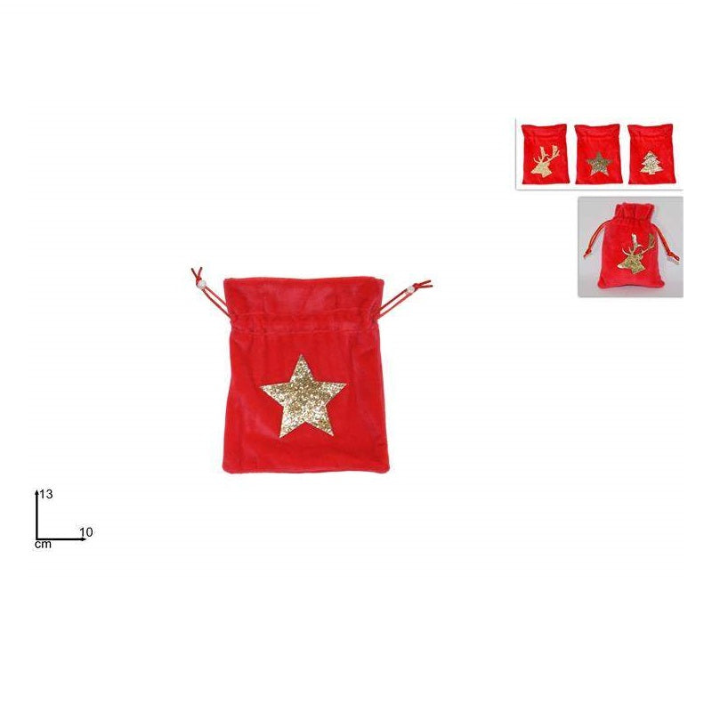 ΠΟΥΓΚΙ ΚΟΚΚΙΝΟ ΒΕΛΟΥΔΟ XMAS 10x13cm