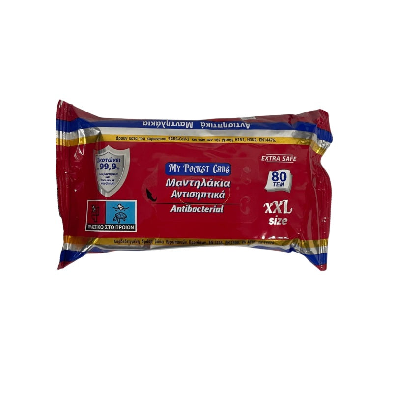 ΜΑΝΤΗΛΑΚΙΑ 80TEM ANTIBACTERIAL XXL SIZE