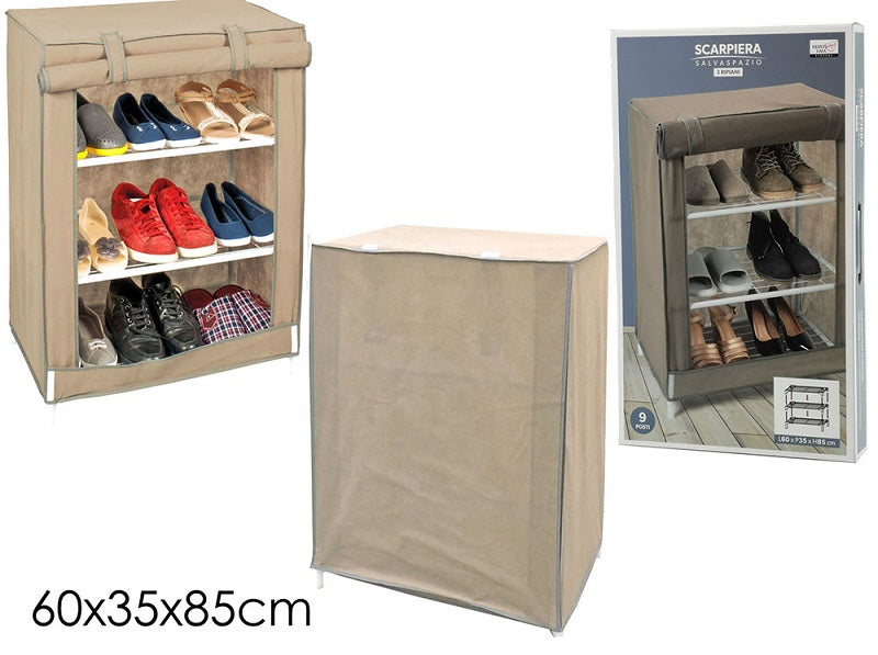 ΠΑΠΟΥΤΣΟΘΗΚΗ ΥΦΑΣΜΑΤΙΝΗ ΜΕ 3 ΡΑΦΙΑ 60x35x85cm