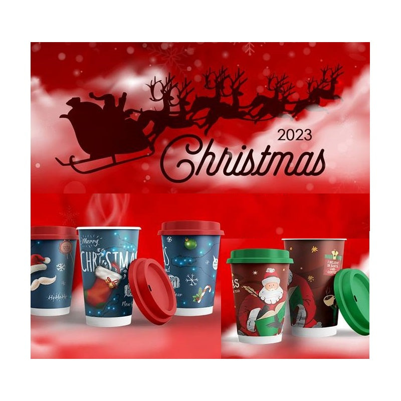 ΠΟΤΗΡΙΑ ΧΑΡΤΙΝΑ 8oz XMAS 25ΤΕΜ