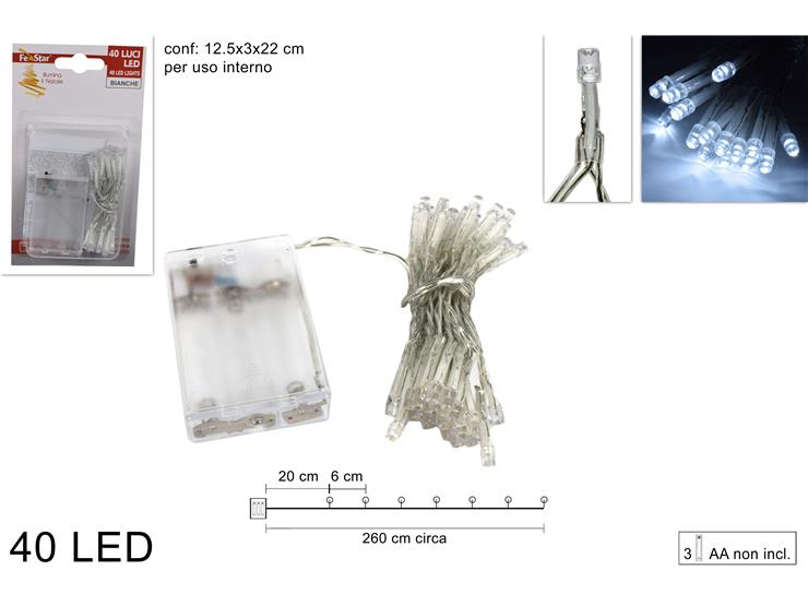 ΦΩΤΑΚΙΑ 40LED ΜΠΑΤΑΡΙΑΣ ΚΑΛ.ΨΥΧΡΟ.ΛΑΜΠ.ΔΙΑΦ. 2.6m