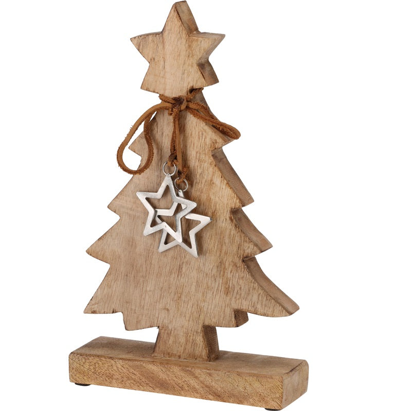 ΔΕΝΤΡΟ XMAS ΜΕ ΑΣΤΕΡΙΑ ΣΕ ΒΑΣΗ 30cm ΞΥΛΙΝΟ