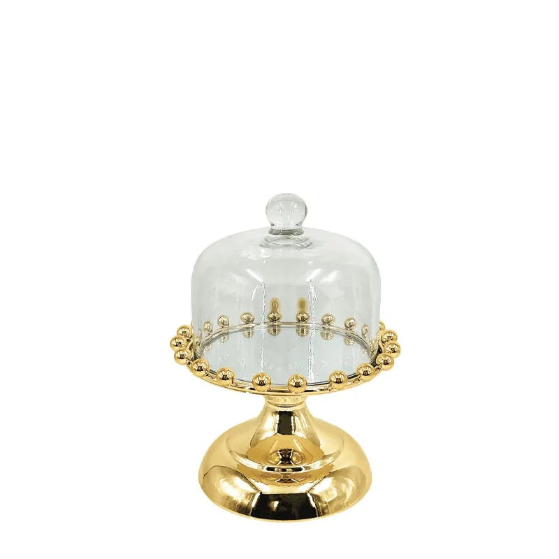 ΤΟΥΡΤΙΕΡΑ ΜΕΤΑΛΛΙΚΗ ΜΕ ΓΥΑΛΙΝΟ ΚΑΠΑΚΙ 14x20cm