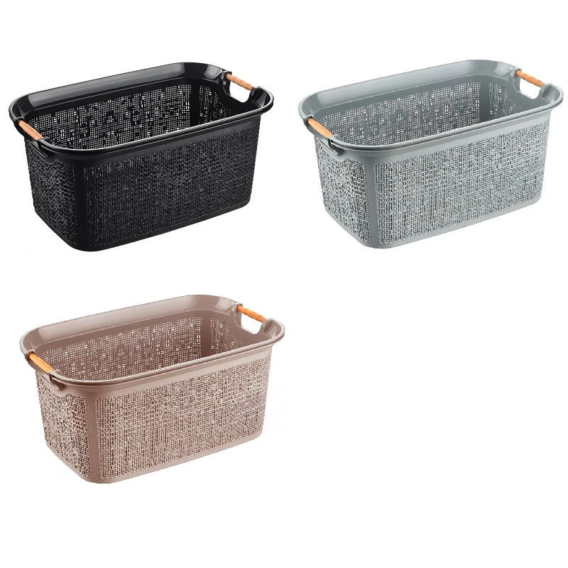 ΚΑΛΑΘΙ ΠΛΥΜΕΝΩΝ ΠΛΑΣΤΙΚΟ 30lt ΜΕ ΞΥΛΙΝΕΣ ΛΑΒΕΣ