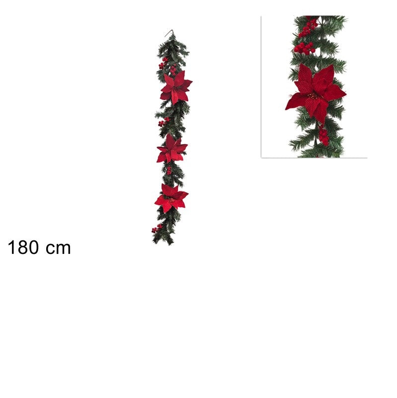 ΓΙΡΛΑΝΤΑ ΓΚΙ ΜΕ ΚΟΚΚΙΝΑ ΦΥΛΛΑ ΒΕΛΟΥΔΟ 180cm