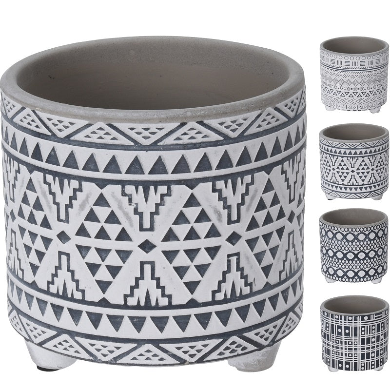 ΚΑΣΠΩ ΚΕΡΑΜΙΚΟ CEMENT ΛΕΥΚΟ ΜΑΥΡΟ 12x11cm