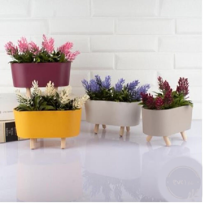 ΓΛΑΣΤΡΑΚΙ ΜΕ ΛΟΥΛΟΥΔΙΑ ΜΙΝΙ ΖΑΡΤΙΝΙΕΡΑ ΜΕ ΞΥΛΙΝΑ ΠΟΔΙΑ 14x6x15cm