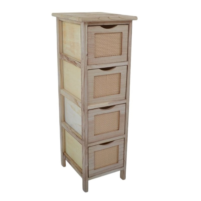 ΣΥΡΤΑΡΙΕΡΑ ΞΥΛΙΝΗ 4 ΣΥΡΤΑΡΙΑ ΡΑΤΑΝ 26x32x80εκ ΦΥΣΙΚΟ