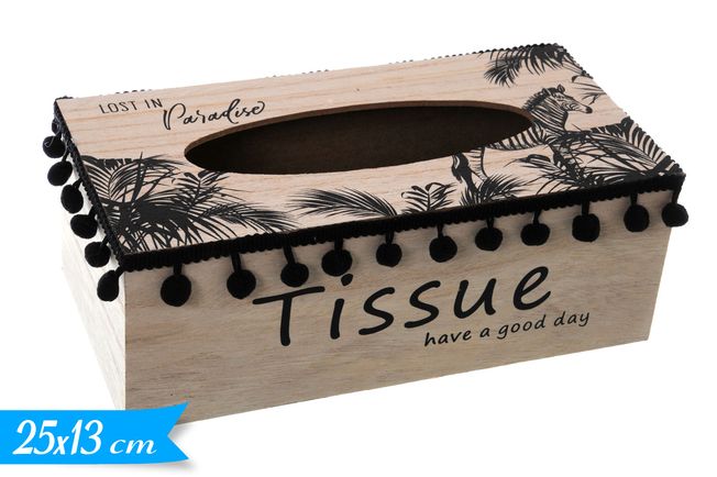 ΘΗΚΗ FACIAL ΞΥΛΙΝΗ ΜΕ POM POM 25x13cm