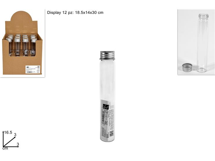 ΒΑΖΑΚΙ ΣΩΛΗΝΑΣ ΓΥΑΛΙΝΟ ΜΕ ΜΕΤΑΛΛΙΚΟ ΚΑΠΑΚΙ 18.5x14x30cm