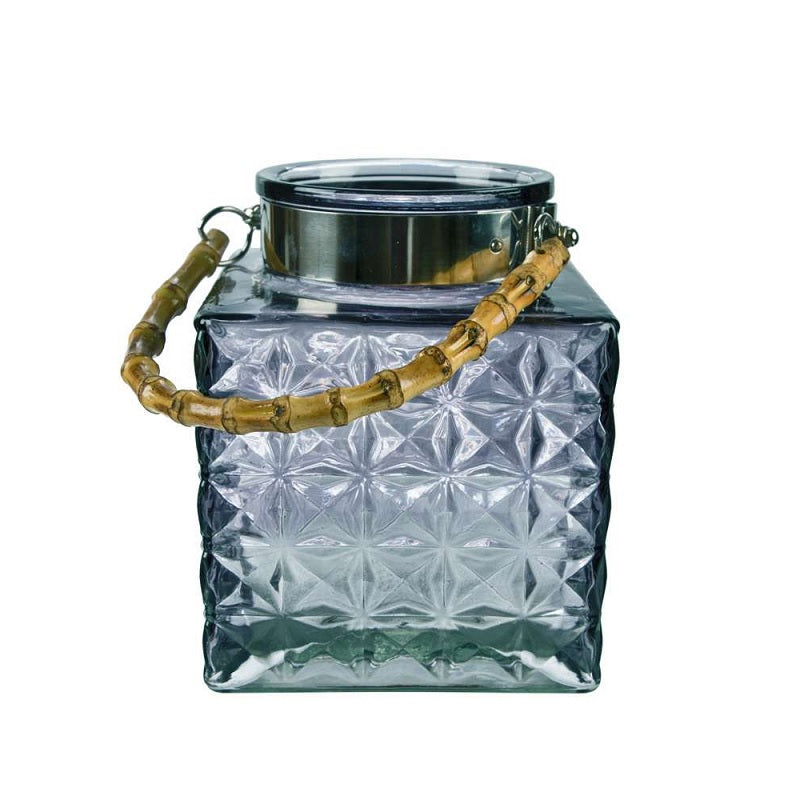 ΦΑΝΑΡΙ ΓΥΑΛΙΝΟ ΜΕ ΚΟΚΚΑΛΙΝΟ ΧΕΡΟΥΛΙ 14x12x19cm