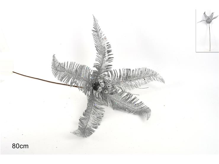 ΚΛΑΔΙ ΑΣΗΜΙ XMAS 80cm ΜΕ GLITTER