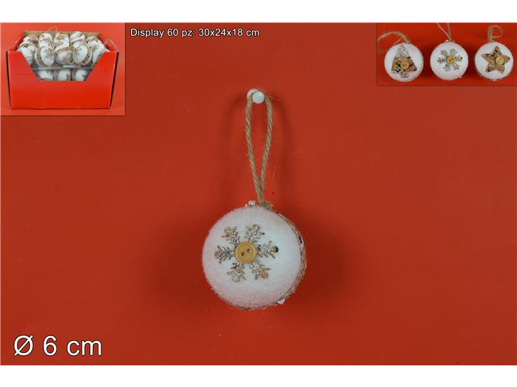 ΜΠΑΛΑ XMAS ΛΕΥΚΗ ΜΕ ΦΕΛΛΟ 6εκ