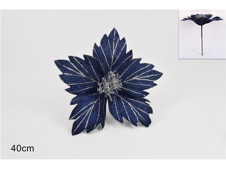 ΛΟΥΛΟΥΔΙ ΜΠΛΕ ΒΕΛΟΥΔΟ 40εκ GLITTER