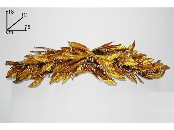 ΚΛΑΔΙΑ ΜΕ ΧΡΥΣΑ ΦΥΛΛΑ GLITTER 75cm XMAS