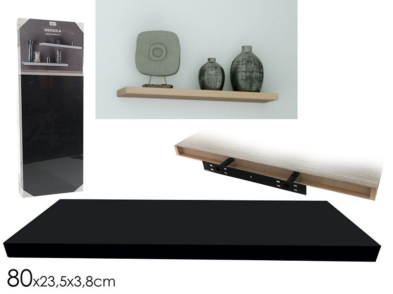 ΡΑΦΙ 80x23.5x3.8cm ΜΑΥΡΟ