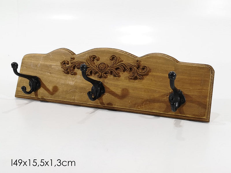 ΚΡΕΜΑΣΤΡΑ ΤΟΙΧΟΥ ΞΥΛΙΝΗ 3 ΘΕΣΕΩΝ 49x15.5εκ VESTI CASA