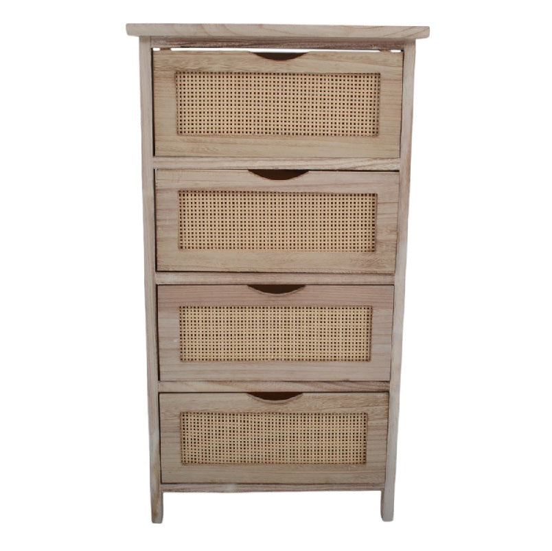 ΣΥΡΤΑΡΙΕΡΑ ΞΥΛΙΝΗ 4 ΣΥΡΤΑΡΙΑ ΡΑΤΑΝ 40x29x73εκ ΦΥΣΙΚΟ