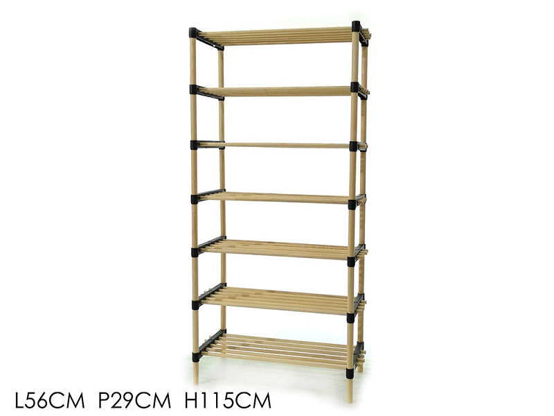 ΡΑΦΙΕΡΑ 7 ΘΕΣΕΩΝ BAMBOO 56x29x115cm 3IN1 WOODPINE