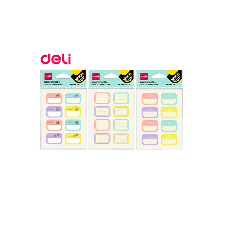 ΕΤΙΚΕΤΕΣ 48ΤΕΜ PASTEL ΑΥΤΟΚΟΛΛΗΤΕΣ 22x33mm DELI