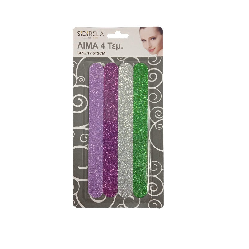 ΛΙΜΑ ΝΥΧΙΩΝ GLITTER 4ΤΕΜ 17.5x2cm